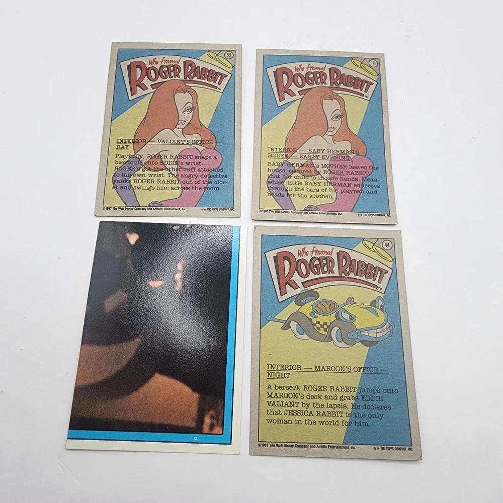 1987 Topps Who Framed Roger Rabbit Card Lot of 4